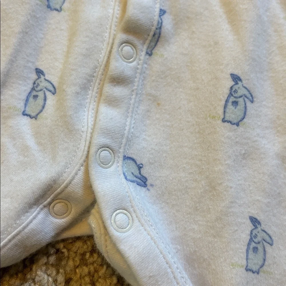 Janie and Jack One Piece Button Up Pajama Sleeper Size 3-6 Mo 100% Cotton